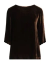 Siyu Woman Top Chocolate Brown Size 8 Viscose, Silk