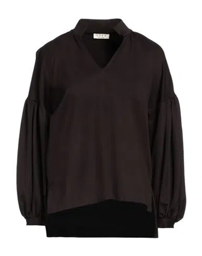 Siyu Woman Top Dark Brown Size 4 Viscose, Polyamide, Elastane