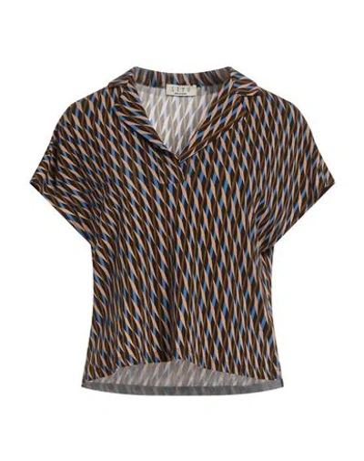Siyu Woman Top Dark Brown Size 6 Viscose, Elastane
