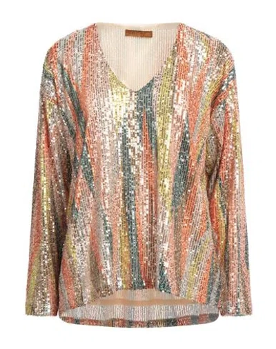 Siyu Woman Top Gold Size 12 Viscose, Elastane