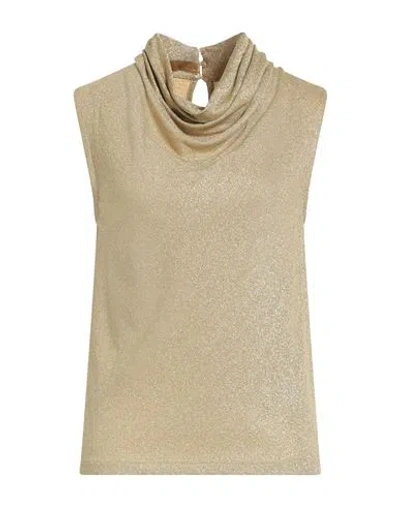 Siyu Woman Top Gold Size 4 Viscose, Polyamide, Polyester In Gold