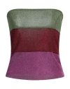 Siyu Woman Top Green Size 4 Viscose, Metallic Fiber, Polyester