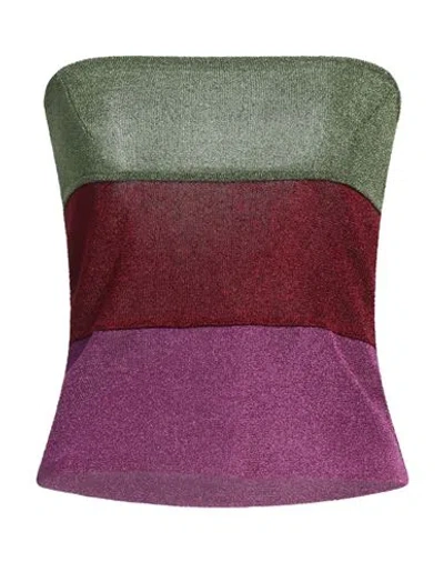 Siyu Woman Top Green Size 4 Viscose, Metallic Fiber, Polyester
