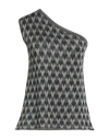 Siyu Woman Top Grey Size 4 Viscose, Metallic Fiber