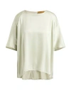 Siyu Woman Top Light Green Size 6 Silk, Elastane In Neutral