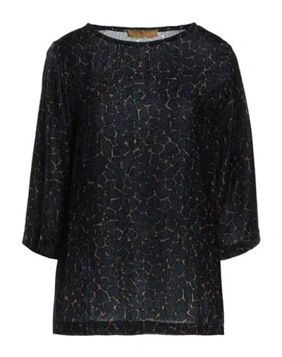 Siyu Woman Top Navy Size 4 Viscose, Silk