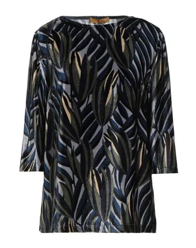 Siyu Woman Top Navy Size 8 Viscose, Silk