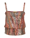 Siyu Woman Top Rust Size 8 Polyamide, Elastane In Red