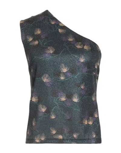 Siyu Woman Top Slate Blue Size 4 Polyamide, Elastane, Metallic Fiber