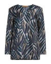 Siyu Woman Top Slate Blue Size 6 Silk