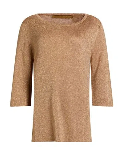 Siyu Woman T-shirt Gold Size 6 Viscose, Metal Fiber In Brown
