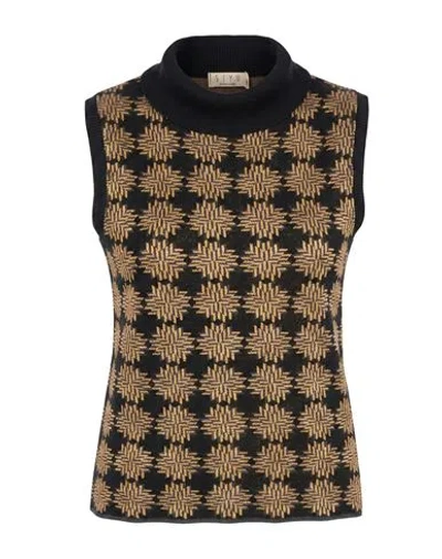 Siyu Woman Turtleneck Black Size 4 Merino Wool In Brown