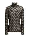 Siyu Woman Turtleneck Black Size 4 Nylon, Polyester, Rayon