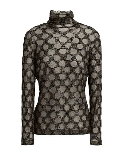 Siyu Woman Turtleneck Black Size 4 Nylon, Polyester, Rayon