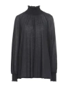 Siyu Woman Turtleneck Black Size 4 Wool, Polyamide In Black