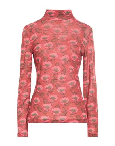 Siyu Woman Turtleneck Brick Size 4 Wool, Polyamide In Red