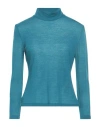 Siyu Woman Turtleneck Deep Teal Size 4 Wool, Polyamide In Green
