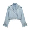 Sj Style Women's Cropped Jean Jacket In Blue