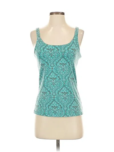 Pre-owned Sjb Active By St. John's Bay Tank Top Teal Sweetheart Neckline Tops In Blue