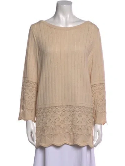 Pre-owned Sjk St. John Knit Sweater In Neutral