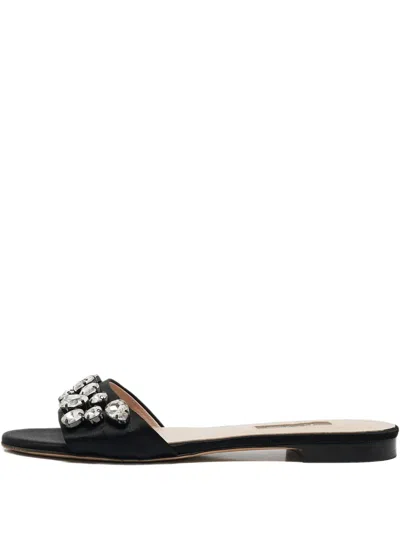 Pre-owned Sjp By Sarah Jessica Parker Crystal-embellishment Satin Sandals