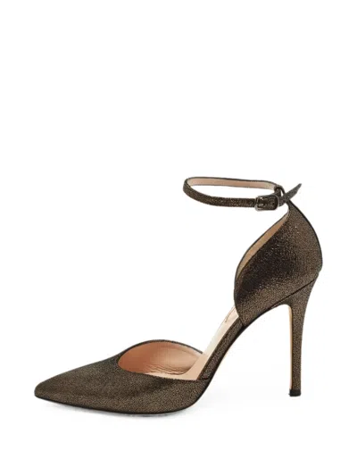 Pre-owned Sjp By Sarah Jessica Parker D'orsay Ankle Strap Pumps In Gold
