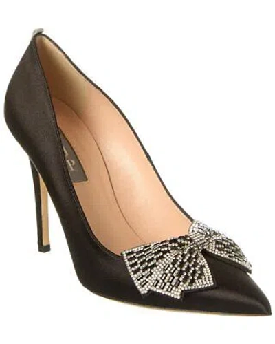 Pre-owned Sjp By Sarah Jessica Parker Farhana 100 Satin Pump Women's In Black