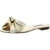 Sjp By Sarah Jessica Parker Finn Womens Open Toe Bow Flat Sandals In Metallic