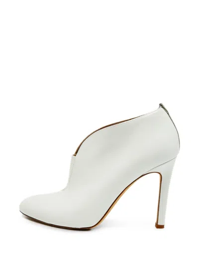 Pre-owned Sjp By Sarah Jessica Parker Leather Ankle Boots In White