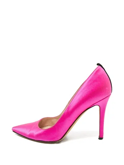 Pre-owned Sjp By Sarah Jessica Parker Satin Heeled Pumps In Pink