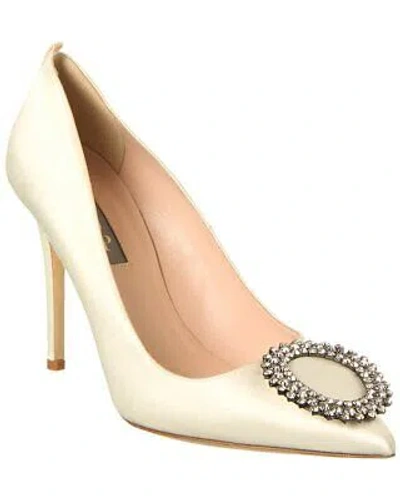 Pre-owned Sjp By Sarah Jessica Parker Sly 100 Satin Pump Women's In White