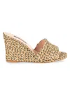 Sjp By Sarah Jessica Parker Women's Kit Raffia Wedge Mules In Tan Multicolor