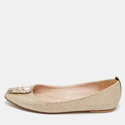 Sjp Sarah Jessica Parker Gold Glitter Ballet Flats In Neutral