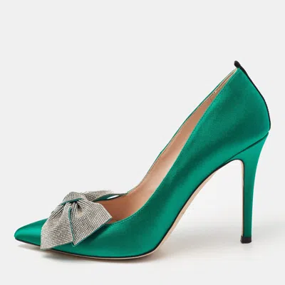 Sjp Sarah Jessica Parker Green Satin Samara Pumps