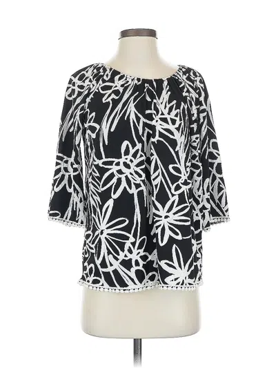 Pre-owned Sjs 3/4 Sleeve Blouse In Black