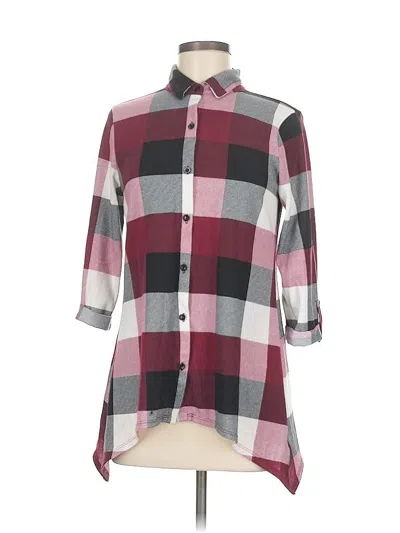 Pre-owned Sjs 3/4 Sleeve Blouse In Burgundy