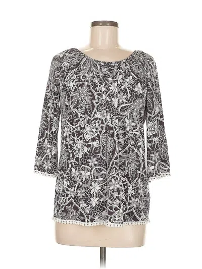 Pre-owned Sjs 3/4 Sleeve Blouse In Gray