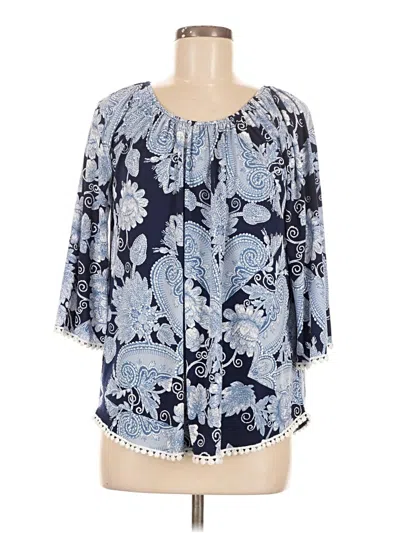 Pre-owned Sjs 3/4 Sleeve T-shirt In Blue