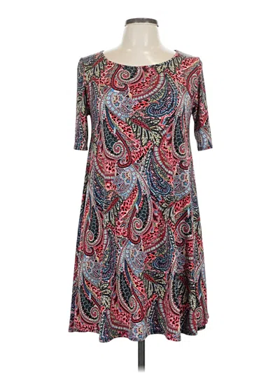 Pre-owned Sjs Casual Dress In Burgundy