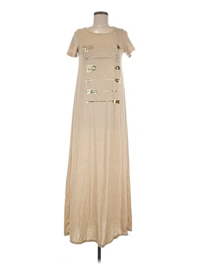 Pre-owned Sjs Casual Dress In Tan