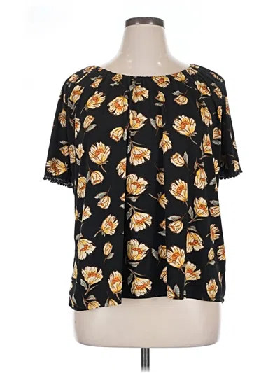 Pre-owned Sjs Short Sleeve Blouse In Black