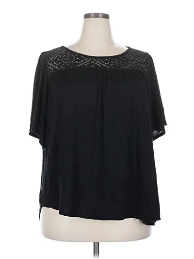 Pre-owned Sjs Short Sleeve Blouse In Black
