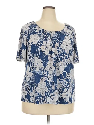 Pre-owned Sjs Short Sleeve Blouse In Blue