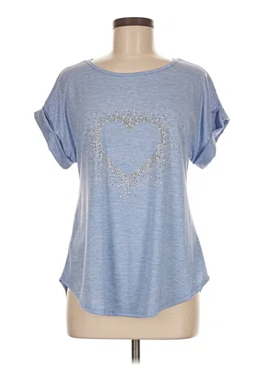 Pre-owned Sjs Short Sleeve Top Blue Sweetheart Neckline Tops