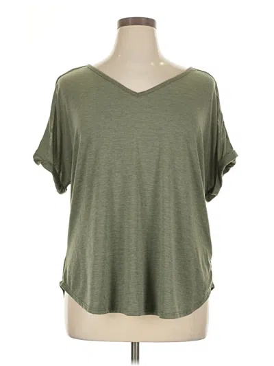 Pre-owned Sjs Short Sleeve Top Green Cold Shoulder Neckline Tops