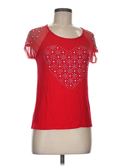 Pre-owned Sjs Short Sleeve Top Red Sweetheart Neckline Tops