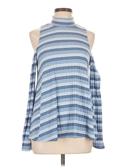 Pre-owned Sjs Tank Top Blue Cold Shoulder Neckline Tops