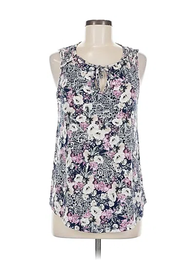 Pre-owned Sjs Tank Top Blue Halter Neckline Tops