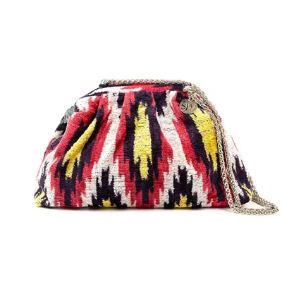 Sjw Bags London Women's Black / Yellow / Orange Victoria Ikat Multicolour Bag Grey/ Black/cream/ Red/ Yellow
