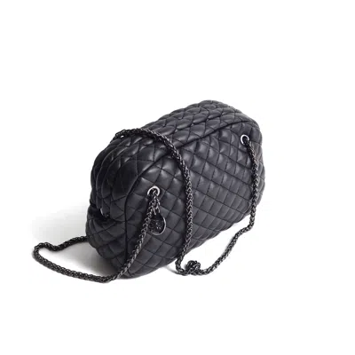 Sjw Bags London Women's Carlton Vegan Leather Quilted Handbag In Black